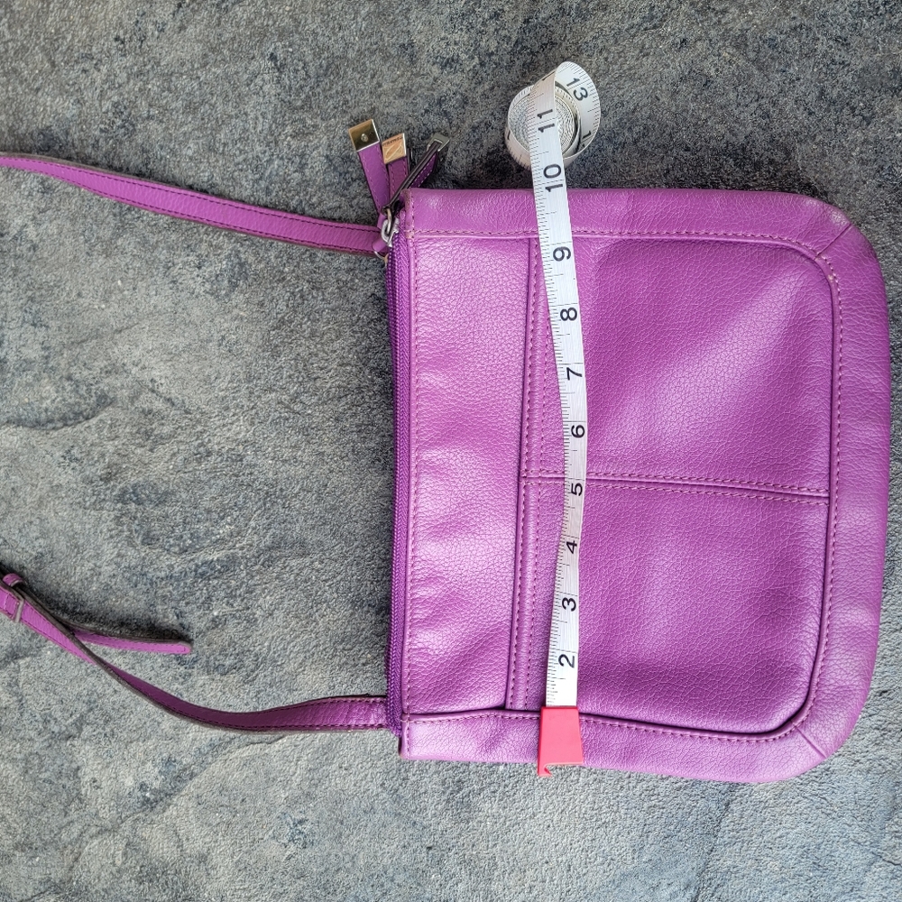 Tignanello Geniune Leather Fully Lined Purple Shoulder Bag - Picture 6 of 12